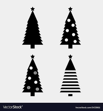 Christmas tree silhouette vector image