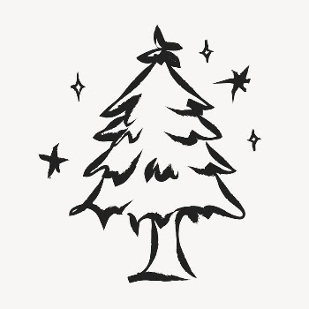 Christmas tree sticker, cute doodle | Free PSD Illustration - rawpixel