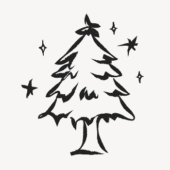 Christmas tree sticker, cute doodle | Free Vector Illustration - rawpixel