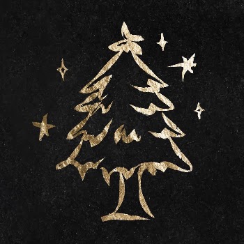 Christmas tree sticker, gold aesthetic | Free Vector Illustration - rawpixel