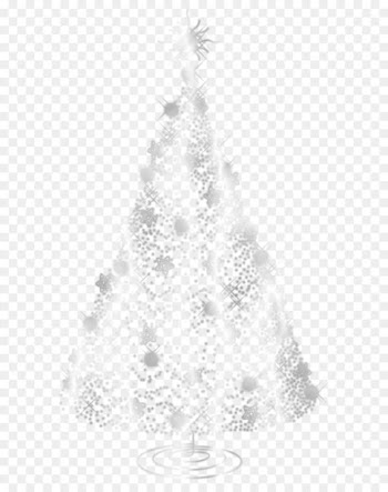 Christmas tree White Silver - Transparent Silver Decorative Christmas Tree PNG Clipart 