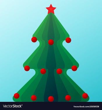 Christmas tree with ball vector image