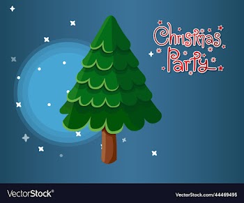 christmas tree with christmas party text effects