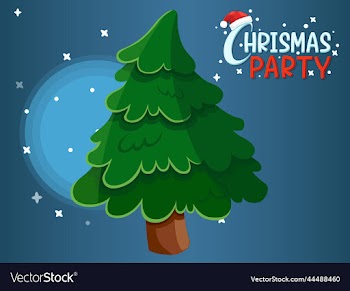 christmas tree with christmas party text effects