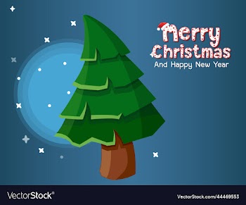 christmas tree with merry text effects