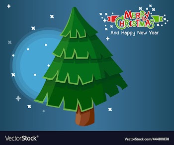 christmas tree with merry text effects
