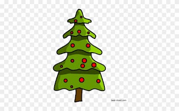 Christmas Tree With Red Lights Clip Art - Tree