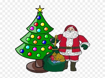 Christmas Tree With Santa Claus Clip Art At Clker Com - Santa Claus And Christmas Tree Clip Art