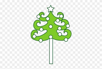 Christmas Tree With Star And Ornaments Isolated Icon - Christmas Tree