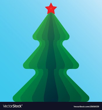 Christmas tree with star vector image