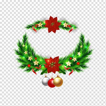 Christmas tree Wreath Christmas ornament, Christmas wreath elements transparent background PNG clipart