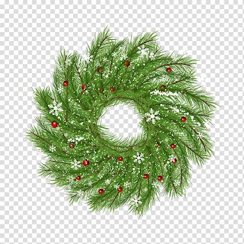 Christmas tree Wreath Garland Santa Claus, Christmas Wreath transparent background PNG clipart