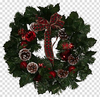 Christmas tree Wreath Kerstkrans, Icon Free Christmas Wreath transparent background PNG clipart