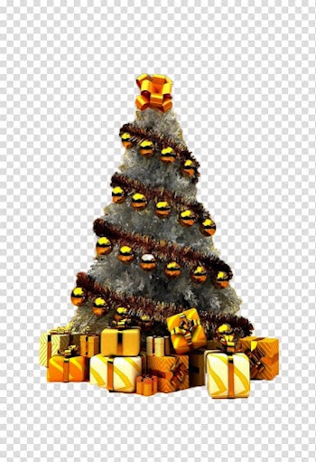 Christmas tree , Yellow Christmas ball Christmas tree Free buckle transparent background PNG clipart
