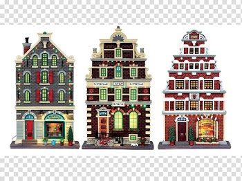 Christmas village Facade Christmas ornament Building, christmas transparent background PNG clipart