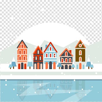 Christmas village Poster , Winter snow transparent background PNG clipart