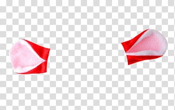 CHRISTMAS, white-and-red ear covers transparent background PNG clipart