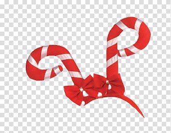 Christmas, white and red striped candy cane headband illustration transparent background PNG clipart