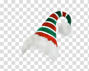 Christmas, white, green, and red Santa hat transparent background PNG clipart