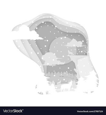 Christmas white wolf background vector image