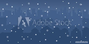 Christmas winter town vector illustration