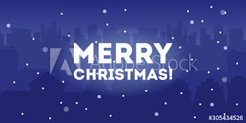 Christmas winter town vector illustration
