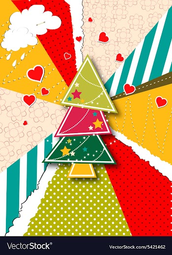 Christmas with christmas tree vector image