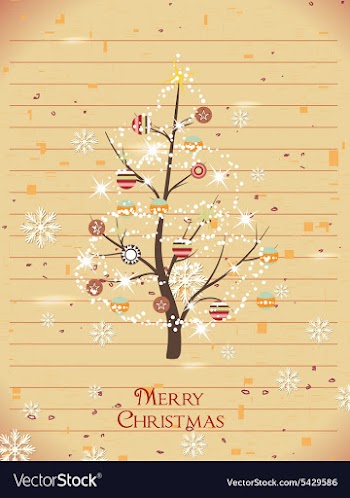 Christmas with christmas tree vector image