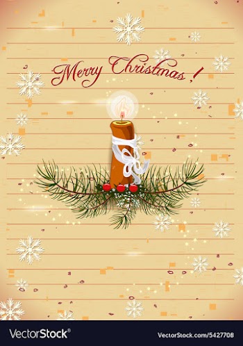 Christmas with fir branches and candle vector image