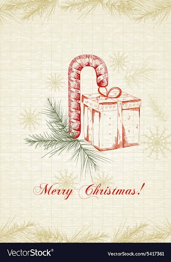 Christmas with gift vector image