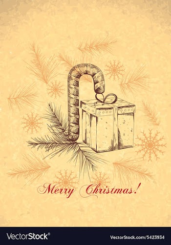 Christmas with gift vector image