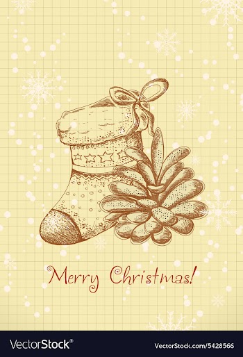 Christmas with pine cone vector image