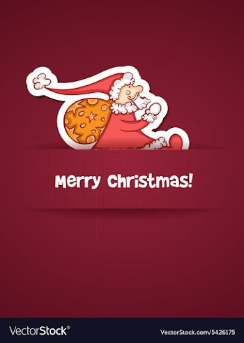 Christmas with santa sticker vector image