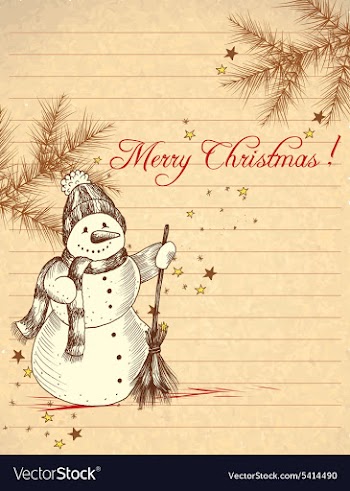 Christmas with snow man vector image