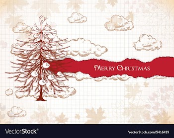 Christmas with tree vector image
