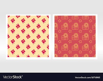 Christmas wrapping paper set seamless pattern vector image