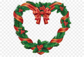 Christmas Wreath Clip art - Transparent Christmas Heart Wreath PNG Clipart 