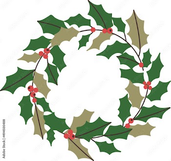 Christmas Wreath Colored Illustration