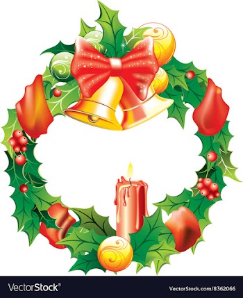 Christmas Wreath Design vector image