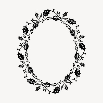 Christmas wreath frame clipart, vintage | Free Vector - rawpixel