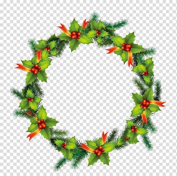 Christmas Wreath Illustration, Christmas wreath transparent background PNG clipart