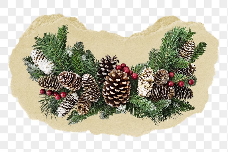 Christmas wreath png sticker, ripped | Free PNG - rawpixel