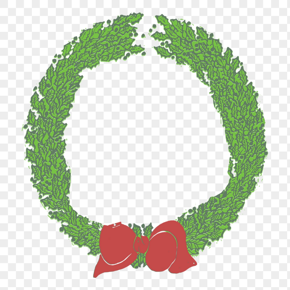 Christmas wreath png sticker, vintage | Free PNG - rawpixel