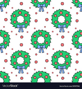 christmas wreath - seamless in color