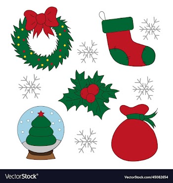 christmas wreath snow globe sock mistletoe