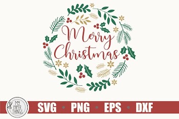 Christmas Wreath SVG, Merry Christmas svg