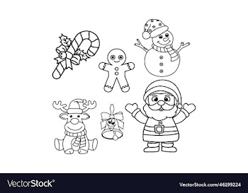 christmash icon set cartoon
