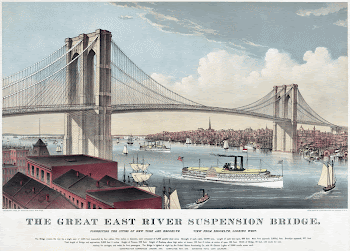 Chromolithograph of the Brooklyn Bridge | Free Photo - rawpixel
