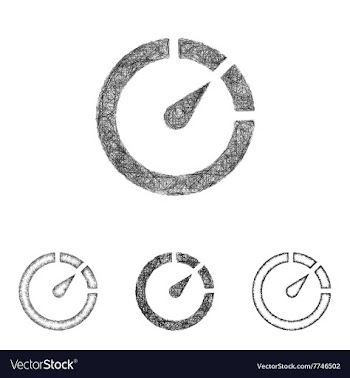 Chronometer icon set - sketch line art vector image