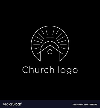 chruch christian with line art style logo design